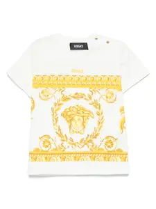Футболка с принтом Medusa Versace Kids, белый