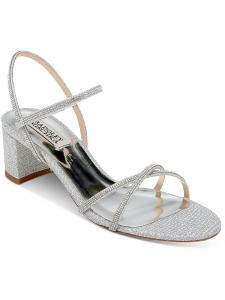 Бадгли Мишка Ультима Сандалии Женские 7 Кожа Декорированные На платформе Badgley Mischka, серебряный