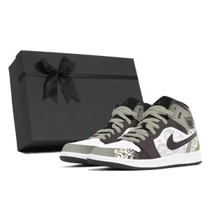 Jordan Air 1 Dust, Dry Brown устойчивые к истиранию кроссовки Mid Top Vintage баскетбольные мужские Brown