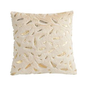 Плюшевый чехол с перьями, подушка, чехол для дивана, автомобиля, кафе, офисное украшение-светло-желтый Stuttg