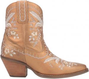 Женские ковбойские ботильоны Dingo Primrose с вышивкой и открытым носком, модные ботинки