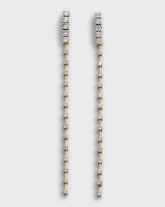 Длинные серьги из чередующегося полированного золота 18 карат и белого золота с бриллиантами Diamond City Frederic Sage