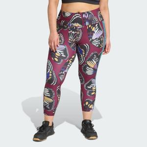 Леггинсы Adidas x FARM 7/8 Leggings (Plus Size), цвет Burgundy/Amazon Red/Energy Ink