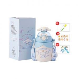 Кружка cinnamoroll с изоляцией, унисекс стильная милая соломинка, 600 мл Sanrio, Cinnamon Dog (Send Cup Brush + Straw Brush + Random 3D Sticker *8 + Keychain)