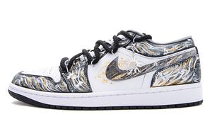 Jordan Кроссовки баскетбольные Air 1 амортизация устойчивость к истиранию дышащие винтаж unisex черный серый