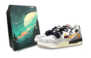 Легкие баскетбольные кроссовки Legacy 312 с амортизацией для подростков Black White Orange Jordan