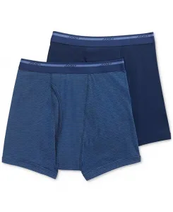 Мужские хлопковые боксеры-слипы Big & Tall, 2 штуки, облегченные Jockey, синий