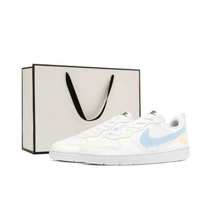 Court Borough нескользящие, устойчивые к истиранию, с амортизацией, дышащие низкие детские скейтбординг кроссовки Nike, синий/желтый