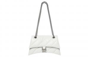 Женская сумка Balenciaga Crush Small Chain стеганая оптический белый