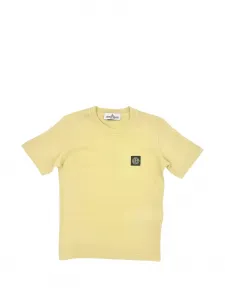 Футболка с нашивкой-логотипом Stone Island Junior, желтый