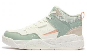 Амортизирующие износостойкие мидтоп скейтборд кроссовки женские Green White 361°, Light Smoke Green/Feather White