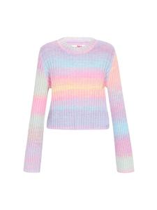 Женский свитер розового цвета с разноцветными вставками myMo