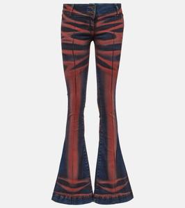 Расклешенные джинсы с заниженной талией и принтом Harley KNWLS, Crease Red