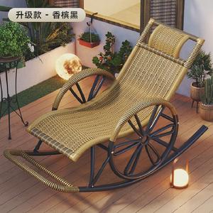 Fantasy Кресло-качалка для балкона handmade, утолщенное, шампань золото, матовый черный обод