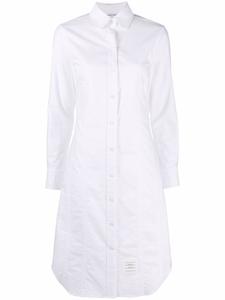 Thom Browne платье-рубашка с нашивкой-логотипом, белый