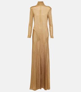 Платье из джерси с высоким воротником Tom Ford, желтый