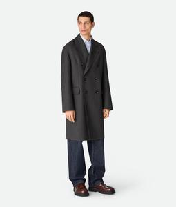Double wool coat BOTTEGA VENETA, антрацитовый меланж