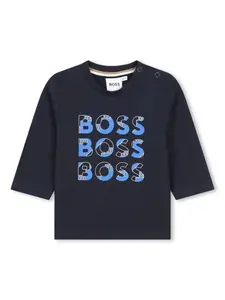 Футболка с логотипом BOSS Kidswear, синий