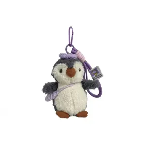 Брелок-подвеска пингвин в берете плюшевый кукла для сумки через плечо высота 16см 77 SEVEN DREAM, фиолетовый