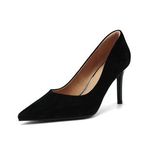 Туфли женские на высоком каблуке Pt'Son, цвет Black sheepskin