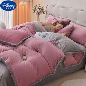 Disney Комплект флисового постельного белья из 4 предметов (простыня на резинке 150 см, пододеяльник 200х230 см), цвет Simple - Bean Paste Gray Milk Velvet