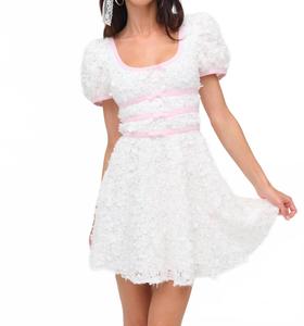 Белое мини-платье с многослойным кружевом Stacked Blossom For Love & Lemons