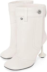 NSZPD Женские ботильоны на высоком каблуке-стилетто - кожаные ботинки с квадратным носком, на застежке с регулируемой пряжкой, для вечеринок, вечерних выходов, офиса (белый, черный, коричневый, бежевый)