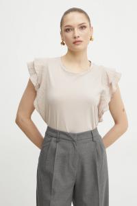 Хлопковая футболка Liu Jo, бежевый