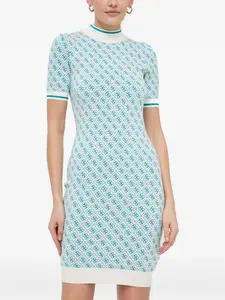 Платье с узором и высоким воротом Guess Usa, белый