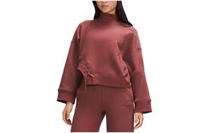 Женская толстовка-пуловер из плюшевого флиса с закругленным низом Lululemon, smoky красный/smrd