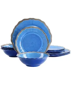 Набор столовых приборов Andres из меламина, 12 предметов, сервиз на 4 персоны Elama, blue