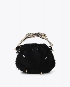 Женская сумка через плечо из фактурной ткани с металлизированной ручкой Lola Casademunt, черный