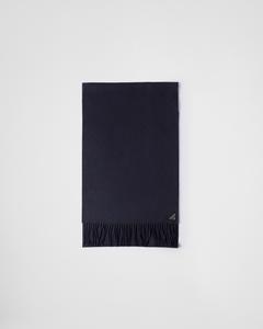 Шарф из шелка и кашемира Prada, синий