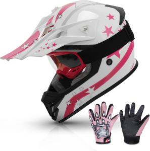 Шлем мотоциклетный TCMT с перчатками, касный