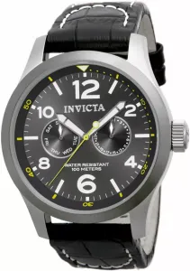 Мужские кварцевые часы i-force 14142 с тремя стрелками и угольным циферблатом Invicta, black
