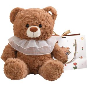 Плюшевая кукла Cartoon Teddy Bear Princess Bear высотой 35см/50см/60см OU DI PIG, Brown+Bear Shopping Bag