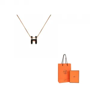 Mini Pop H Подвеска Noir HERMES, розовый золотой