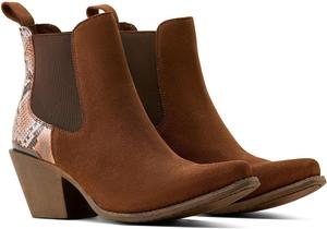 Женские западные сапоги с принтом змеи Ariat от Ariat, Desert Snake Print/Coffee Suede