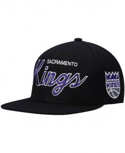 Мужская черная бейсболка Sacramento Kings Hardwood Classics Script 2.0 Snapback Mitchell & Ness