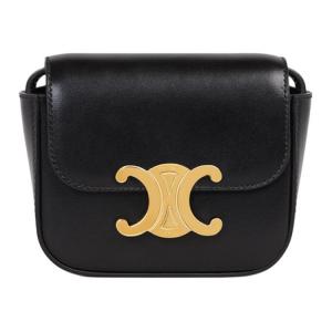 CELINE Триумфальная Арка Де Триумф Блестящая Кожаная Сумка Через Плечо Мини Женская Черная Золотая
