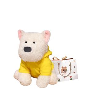 Милые плюшевые куклы щенков хайленд 13см/24см/35см/45см высота OU DI PIG, Yellow+Bear Shopping Bag