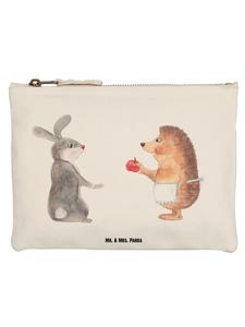 Mr. & Mrs. Panda Пенал с изображением зайца и ежа, без надписи, белого цвета