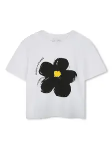 Футболка с цветочным принтом Marc Jacobs Kids, белый