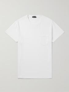 Футболка облегающего кроя из хлопка холодного крашения TOM FORD, белый