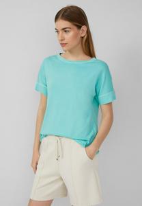 Футболка s.Oliver MIT WASCHEFFEKT UND ROLLSAUM, Türkis/Turquoise