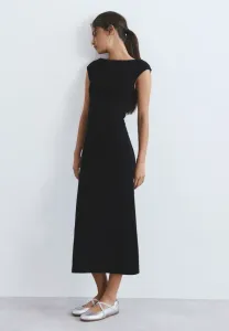 Платье-Миди из трикотажа с открытой спиной Pull&Bear, Black