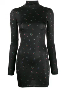 Облегающее платье с высоким воротником Vetements, черный