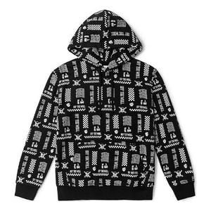 Толстовка printed long sleeve hoodie 'black white' Vans, черный