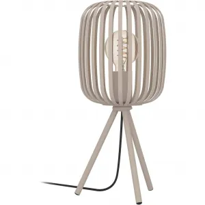 Настольная лампа Настольная лампа ROMAZZINA, без лампы E27, сталь, настольная лампа стойка E27, ночник, 20x20x43,5 см, трехногая, декор для спальни Eglo, Sandfarben