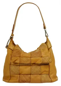 Сумка через плечо Samantha Look, натуральная кожа, производство Италия, желтый